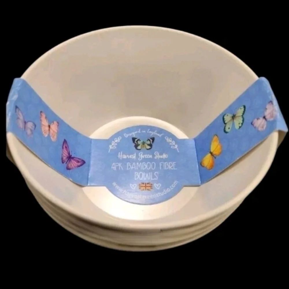 8pc Summer Butterfly Melamine Dinner Plate & Bowl Set INDOOR OUTDOOR New